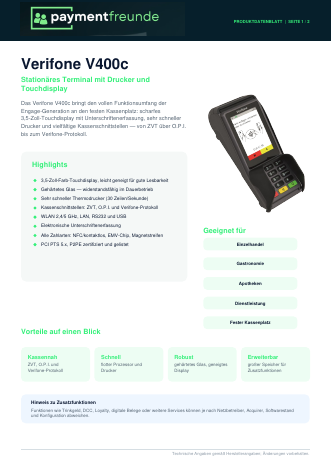 Datenblatt Verifone V400c